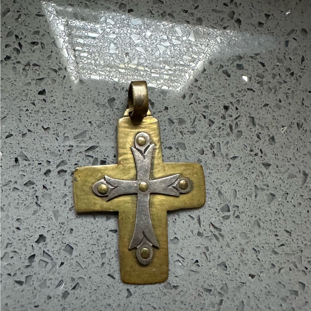 JEEP COLLINS Vintage Sterling And Brass Cross